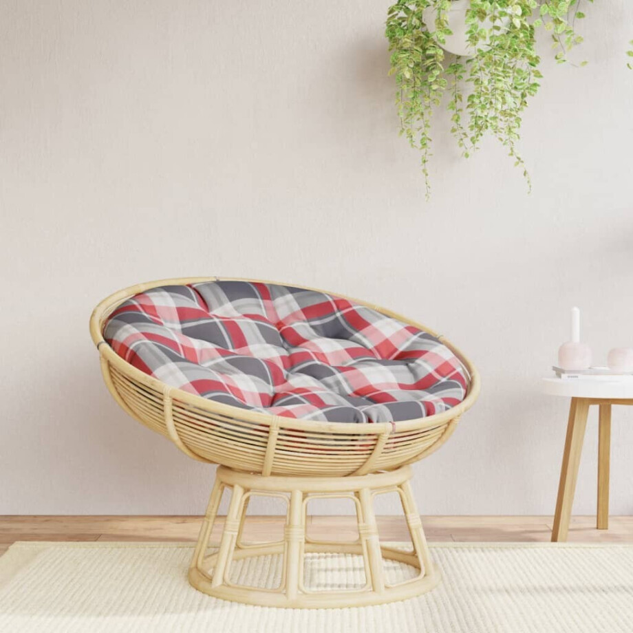 vidaXL Zitkussen rond ruitpatroon Ø 100x11 cm oxford stof rood vidaXL Zitkussen rond ruitpatroon Ø 100x11 cm oxford stof rood afbeelding 1
