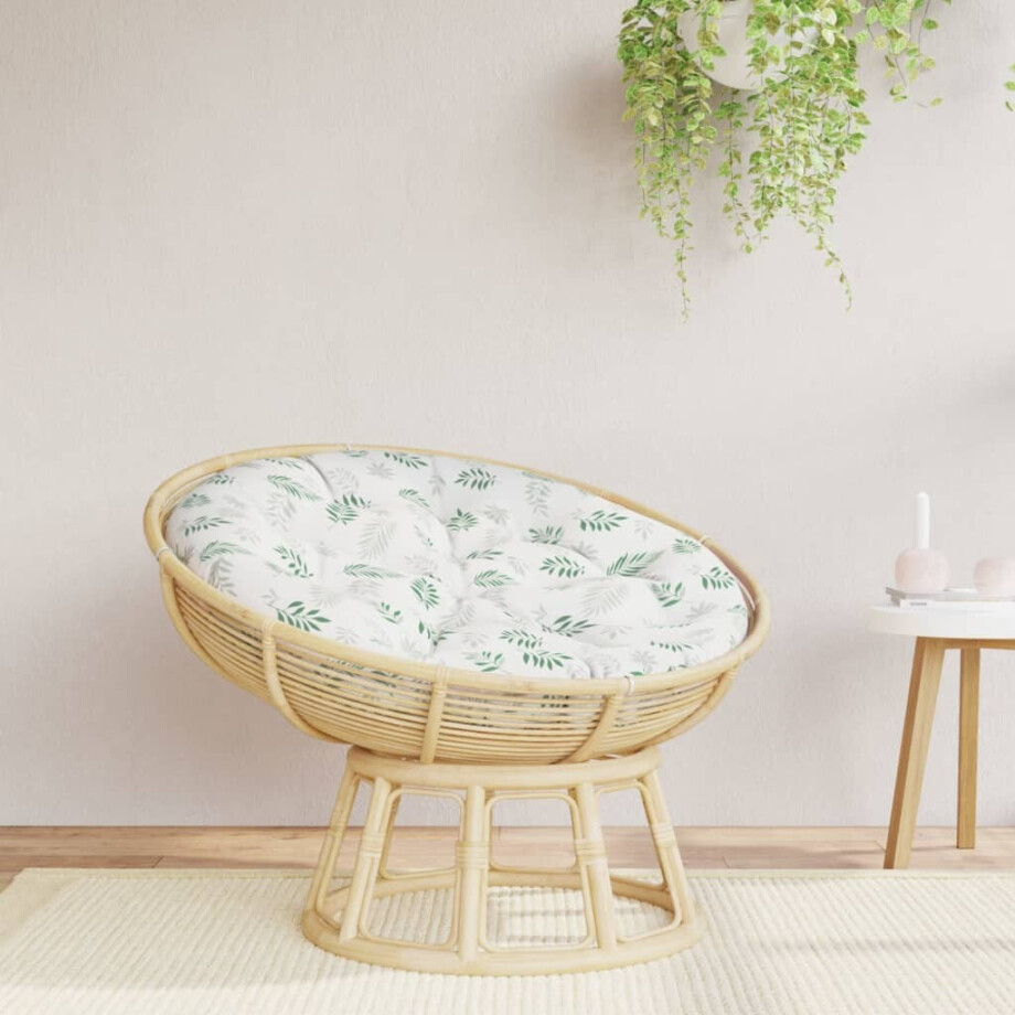 vidaXL Zitkussen rond bladpatroon Ø 100x11 cm oxford stof afbeelding 1