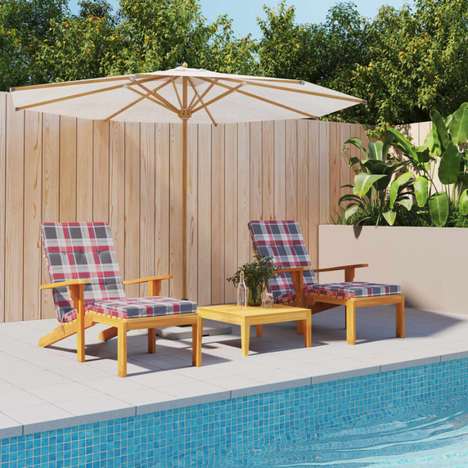 vidaXL Terrasstoelkussens 2 st ruitpatroon oxford stof rood vidaXL Terrasstoelkussens 2 st ruitpatroon oxford stof rood afbeelding 1