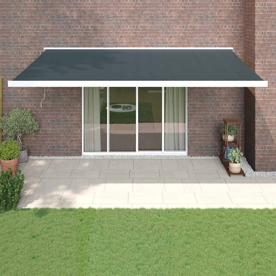 vidaXL Luifel uittrekbaar 5x3 m stof en aluminium antracietkleurig vidaXL Luifel uittrekbaar 5x3 m stof en aluminium antracietkleurig afbeelding 1