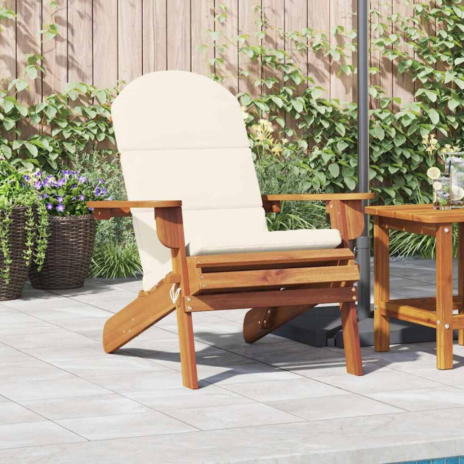 vidaXL Tuinstoel Adirondack met kussens massief acaciahout afbeelding 1