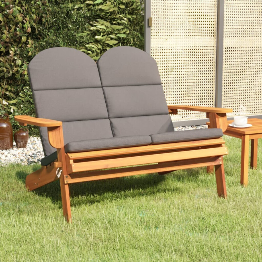 vidaXL Tuinbank Adirondack met kussens 126 cm massief acaciahout afbeelding 1