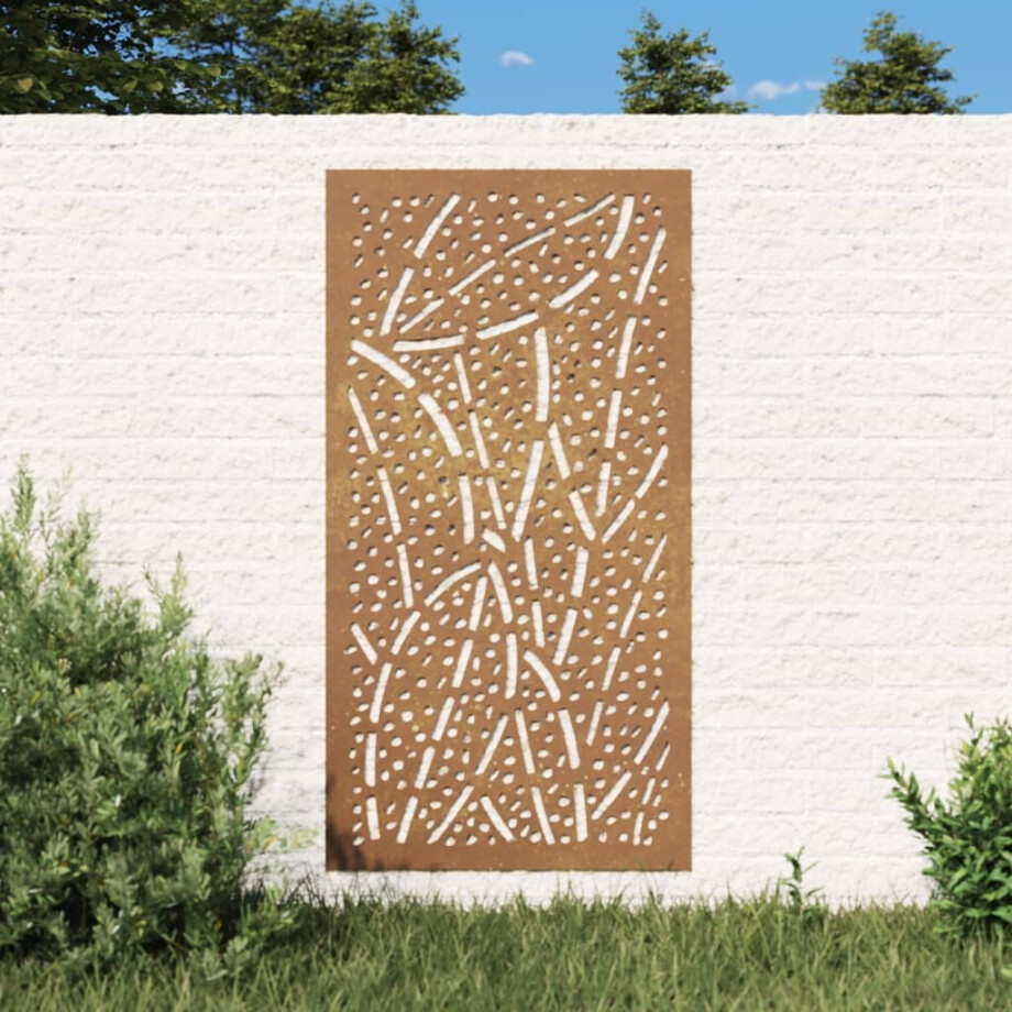 vidaXL Wanddecoratie tuin bladontwerp 105x55 cm cortenstaal afbeelding 1
