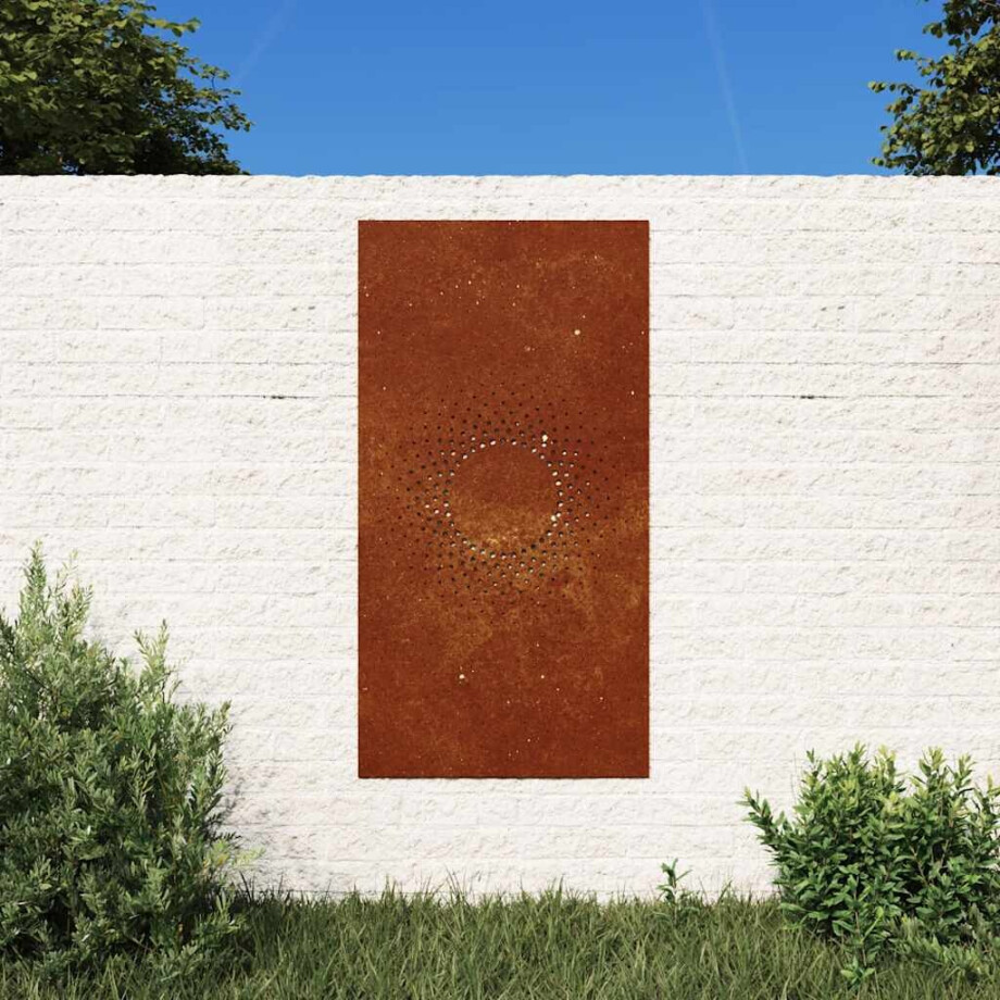 vidaXL Wanddecoratie tuin zonontwerp 105x55 cm cortenstaal afbeelding 1