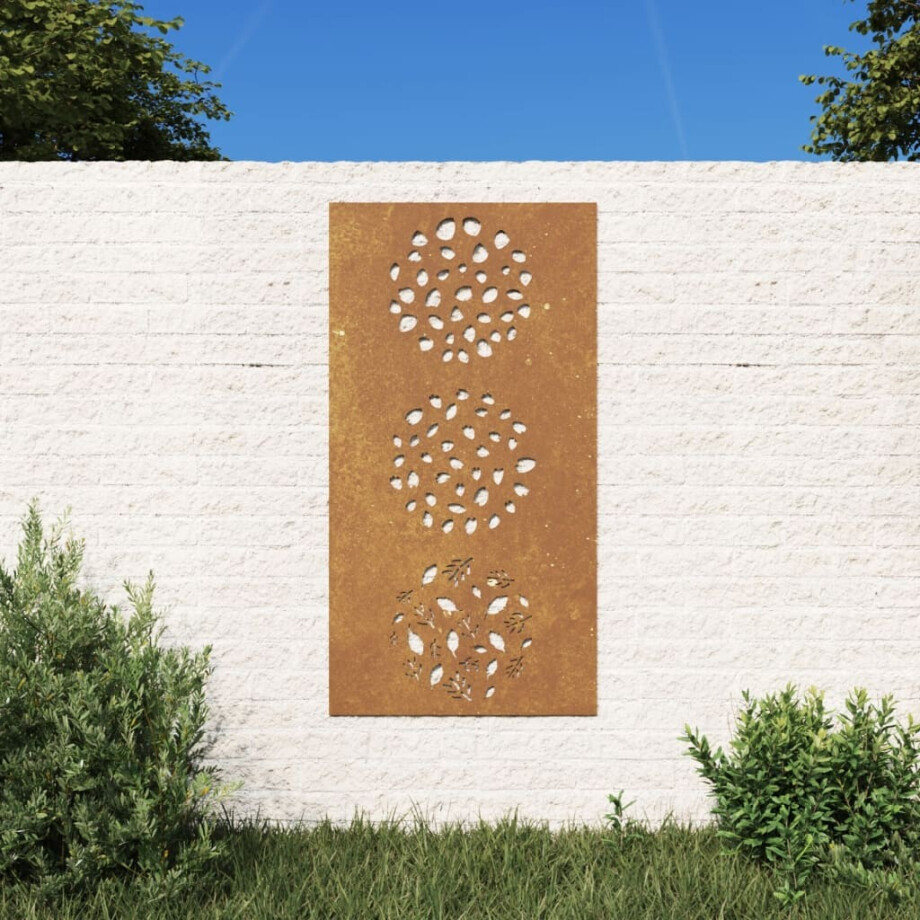 vidaXL Wanddecoratie tuin bladontwerp 105x55 cm cortenstaal afbeelding 1