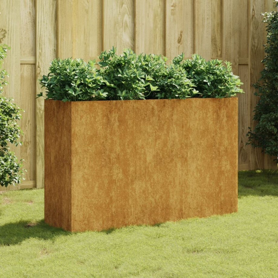 vidaXL Plantenbak verhoogd 120x40x80 cm cortenstaal afbeelding 1