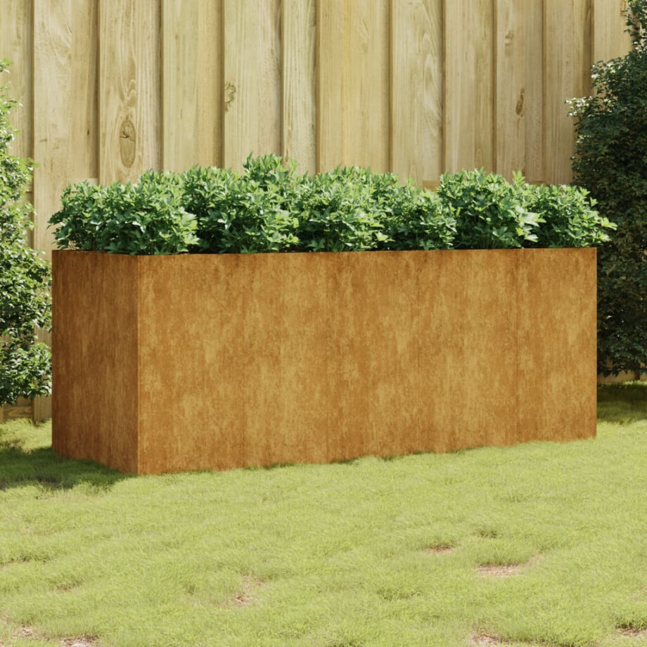 vidaXL Plantenbak verhoogd 200x80x80 cm cortenstaal afbeelding 1