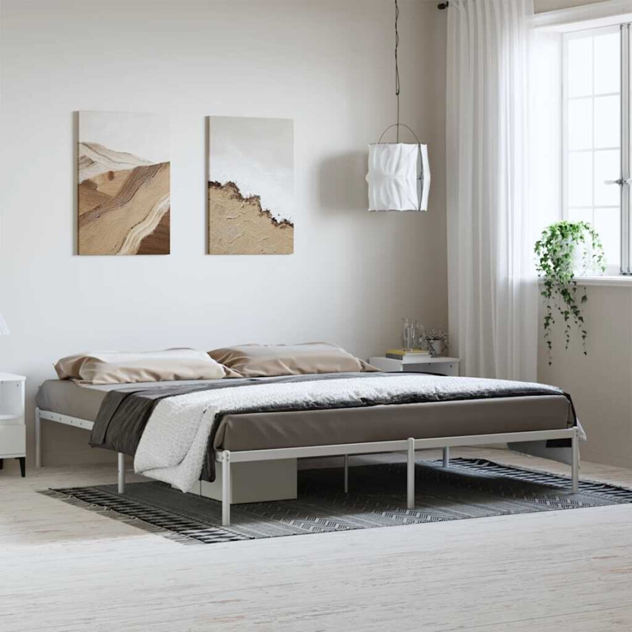 vidaXL Bedframe metaal wit 183x213 cm vidaXL Bedframe metaal wit 183x213 cm afbeelding 1