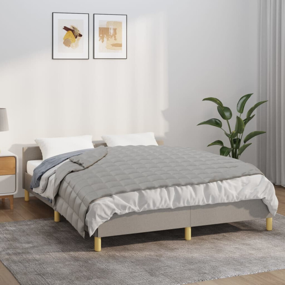 vidaXL Verzwaringsdeken 137x200 cm 10 kg stof grijs afbeelding 1