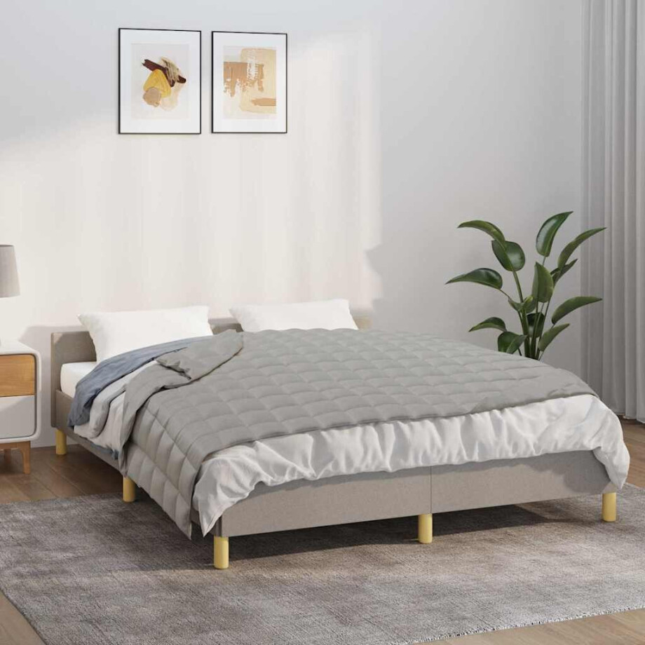 vidaXL Verzwaringsdeken 140x200 cm 10 kg stof grijs afbeelding 1
