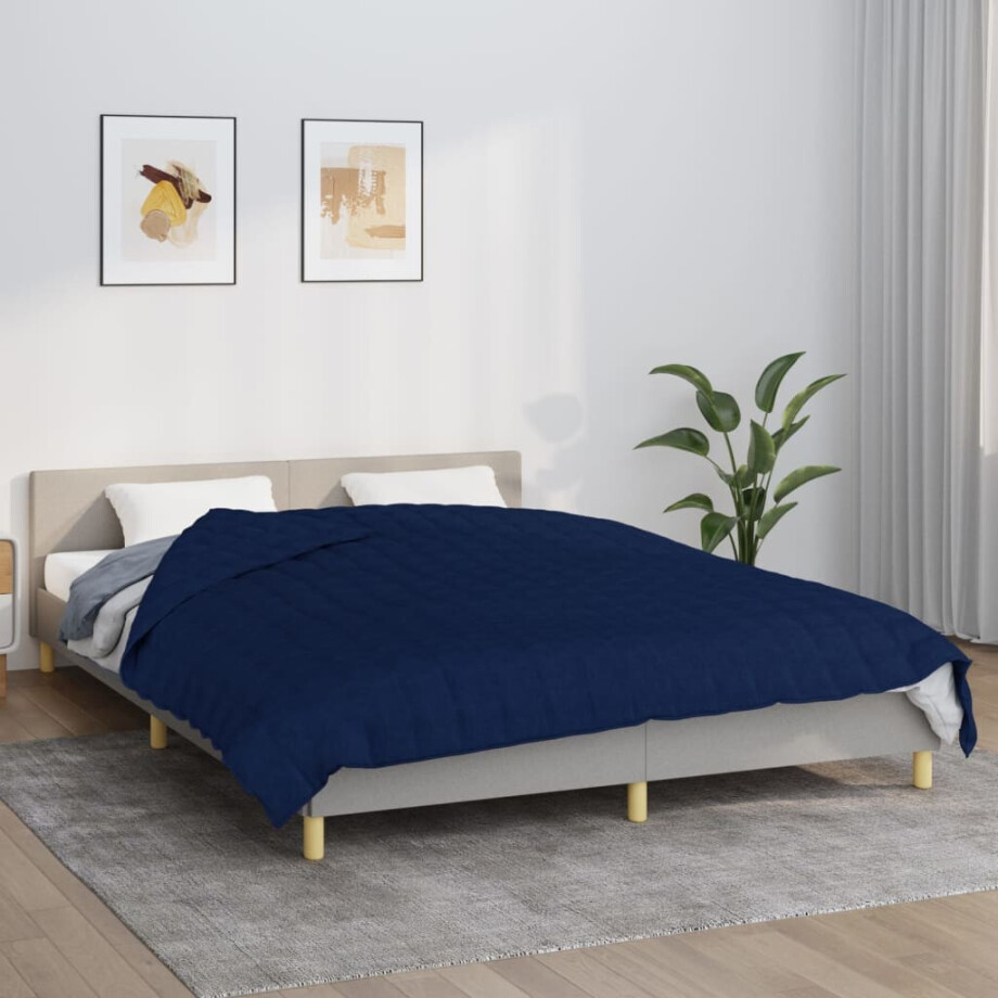 vidaXL Verzwaringsdeken 200x220 cm 9 kg stof blauw vidaXL Verzwaringsdeken 200x220 cm 9 kg stof blauw afbeelding 1