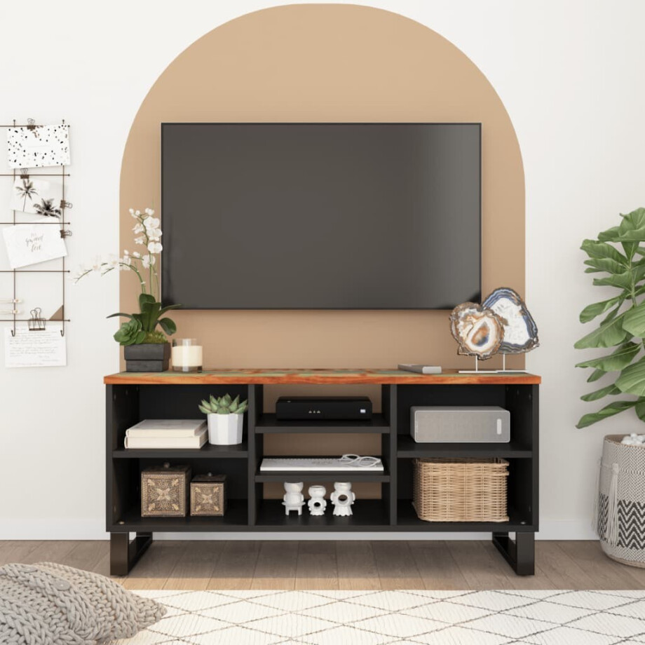 vidaXL Tv-meubel 100x33x46 cm massief hout gerecycled en bewerkt hout afbeelding 1