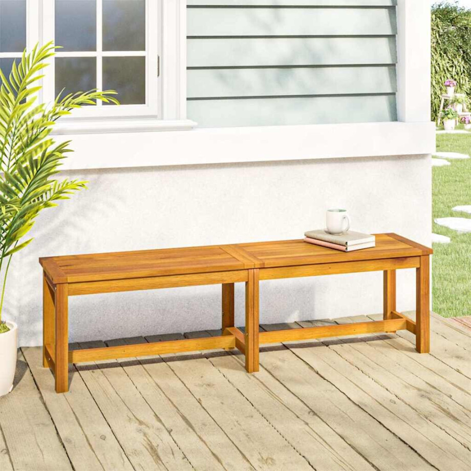 vidaXL Tuinbank 150x35x45 cm massief acaciahout afbeelding 1