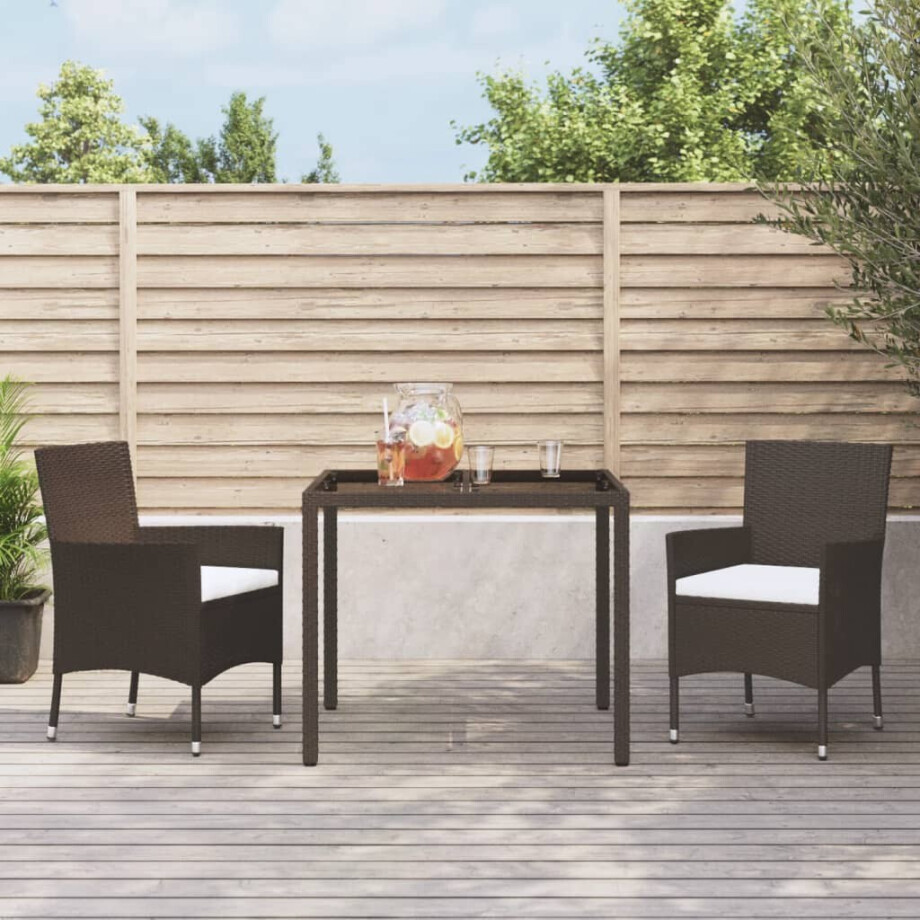 vidaXL Tuinstoelen met kussens 2 st bruin poly rattan (alleen VK/IE/FI/NO) afbeelding 1