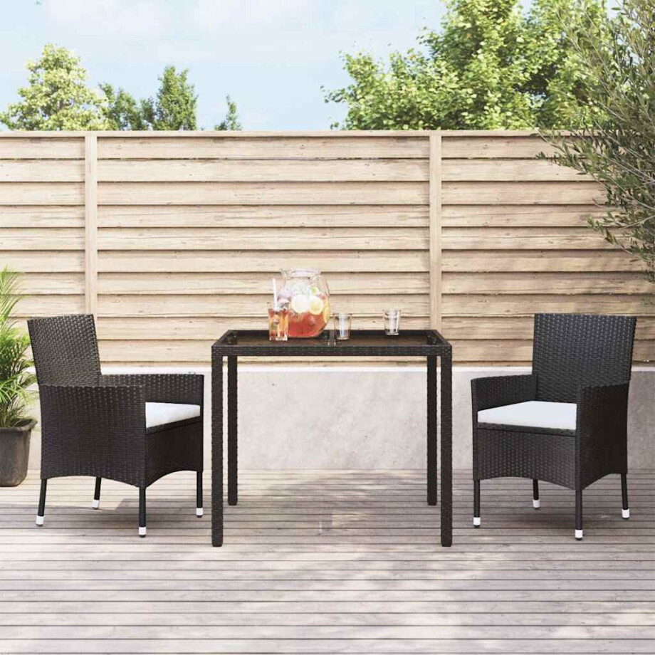 vidaXL Tuinstoelen met kussens 2 st. zwart poly rattan (alleen VK/IE/FI/NO) vidaXL Tuinstoelen met kussens 2 st. zwart poly rattan (alleen VK/IE/FI/NO) afbeelding 1