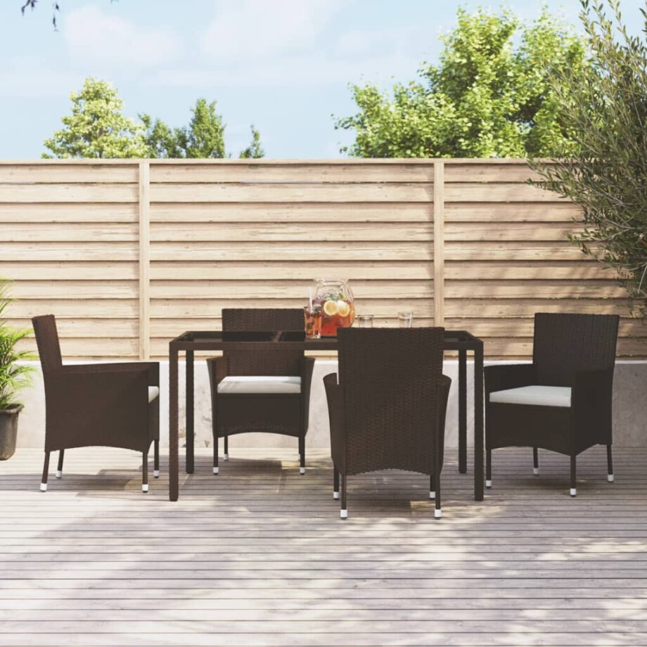 vidaXL Tuinstoelen met kussens 4 st bruin poly rattan (alleen VK/IE/FI/NO) vidaXL Tuinstoelen met kussens 4 st bruin poly rattan (alleen VK/IE/FI/NO) afbeelding 1