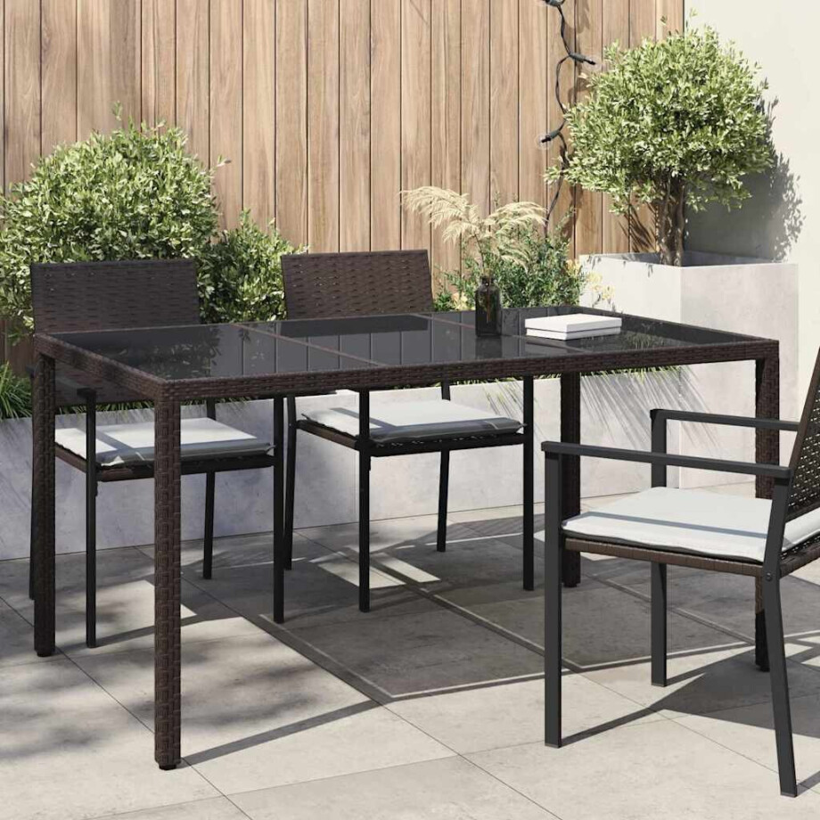 vidaXL Tuinstafel Bruin 150 x 90 x 75 cm poly rattan afbeelding 1