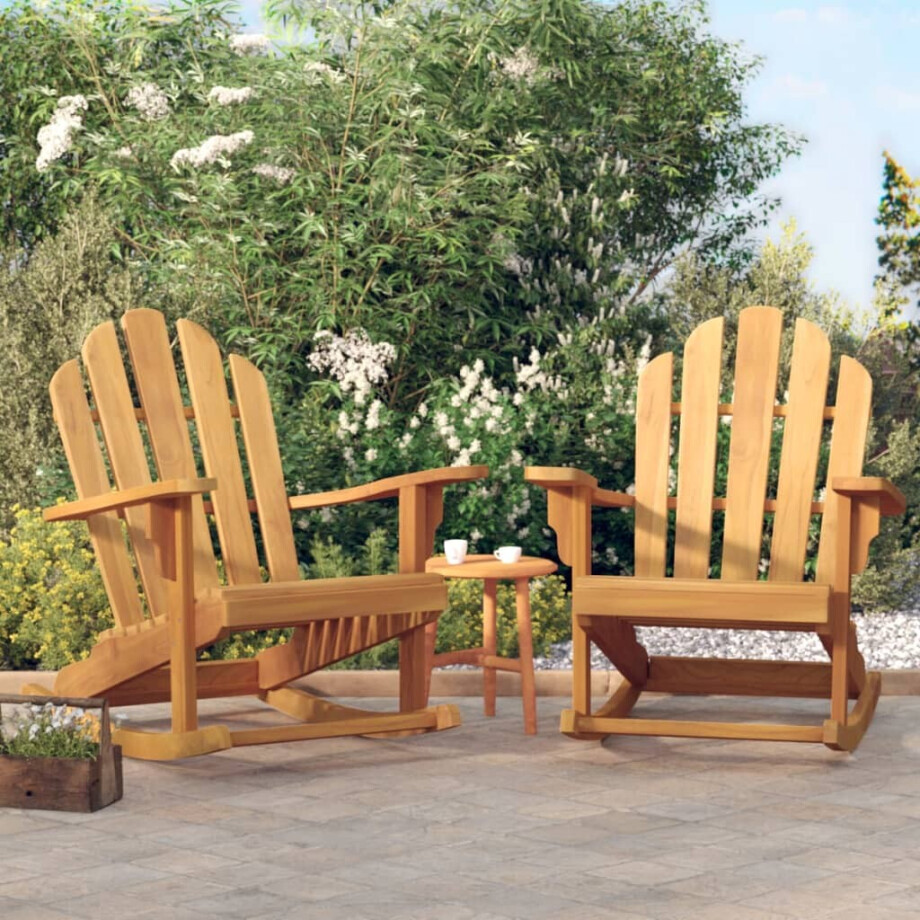 vidaXL Schommelstoelen 2 st Adirondack 79x100x103 cm massief teakhout vidaXL Schommelstoelen 2 st Adirondack 79x100x103 cm massief teakhout afbeelding 1