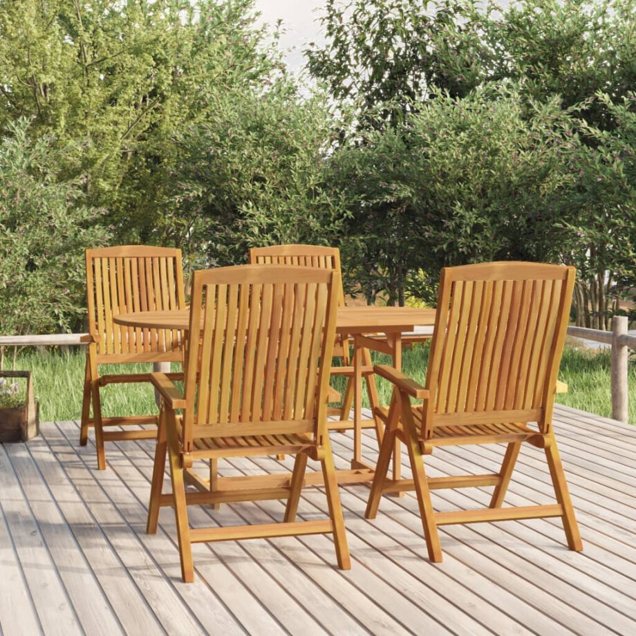 vidaXL Tuinstoelen 4 st verstelbaar massief teakhout vidaXL Tuinstoelen 4 st verstelbaar massief teakhout afbeelding 1