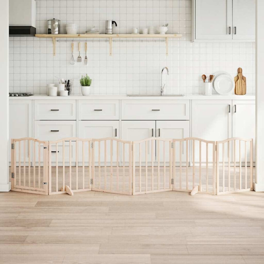 vidaXL Hondenhek inklapbaar 6 panelen 300 cm populierenhout afbeelding 1