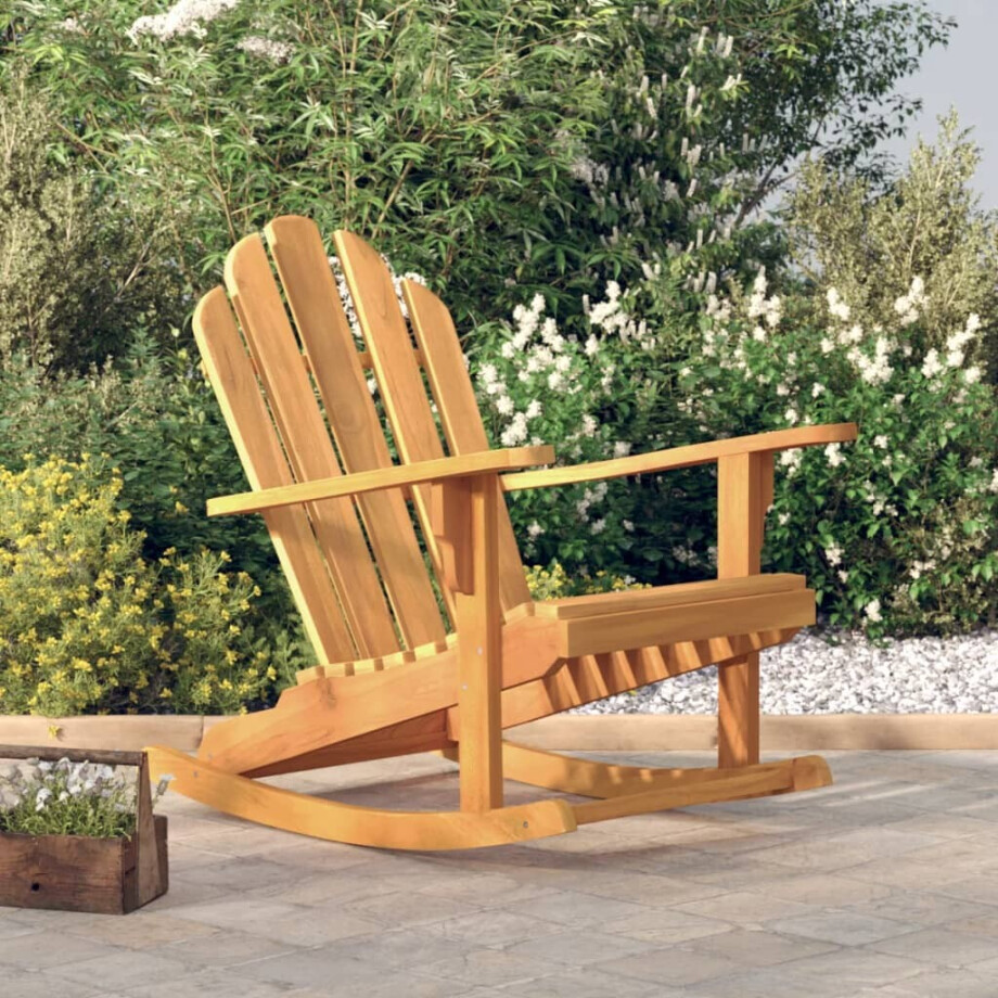 vidaXL Schommelstoel Adirondack 79x100x103 cm massief teakhout vidaXL Schommelstoel Adirondack 79x100x103 cm massief teakhout afbeelding 1