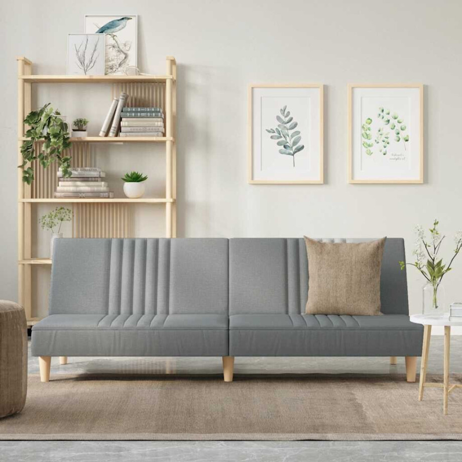 vidaXL Slaapbank stof lichtgrijs afbeelding 1