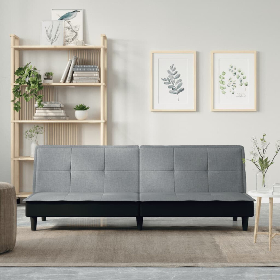 vidaXL Slaapbank stof lichtgrijs afbeelding 1