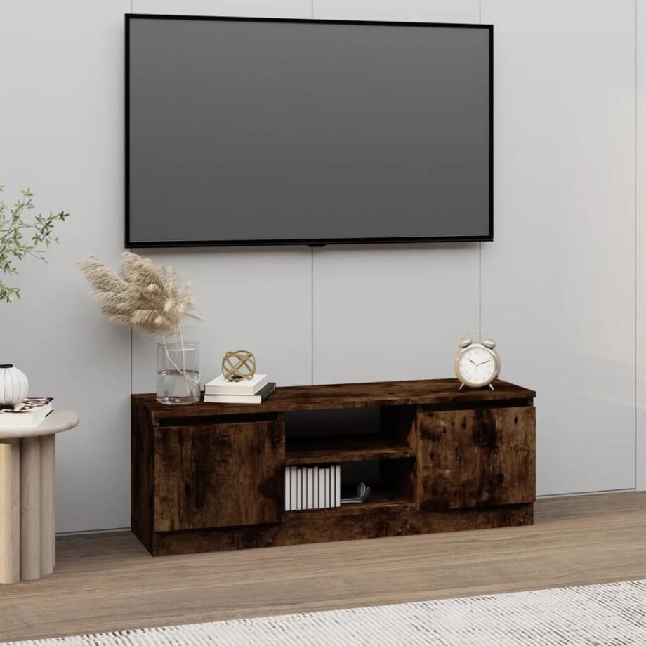 vidaXL Tv-meubel met deur 102x30x36 cm gerookt eikenkleurig vidaXL Tv-meubel met deur 102x30x36 cm gerookt eikenkleurig afbeelding 1