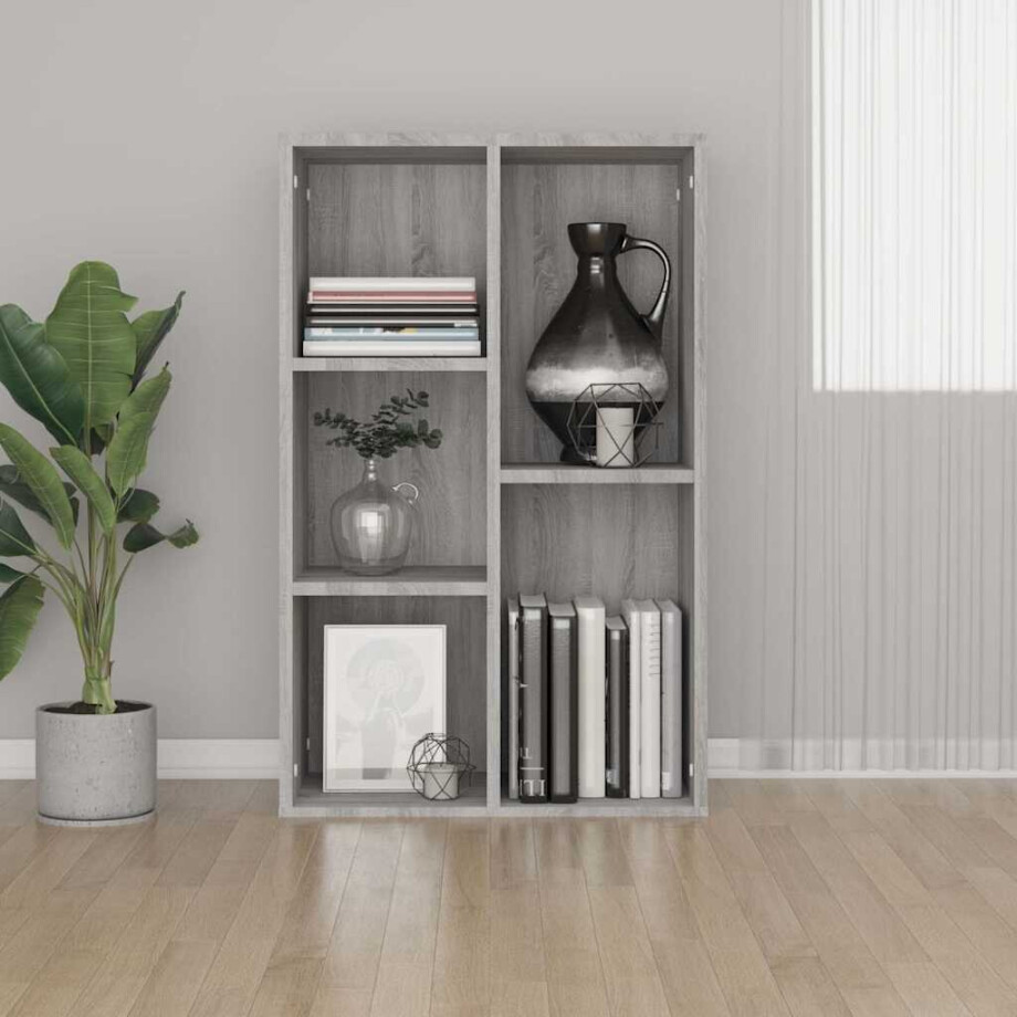 vidaXL Boekenkast/dressoir 50x25x80 cm bewerkt hout sonoma grijs afbeelding 1