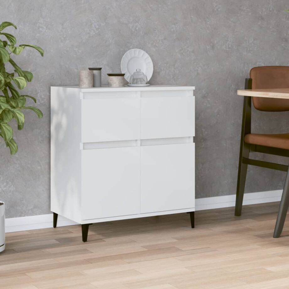 vidaXL Dressoir 60x35x70 cm bewerkt hout wit vidaXL Dressoir 60x35x70 cm bewerkt hout wit afbeelding 1