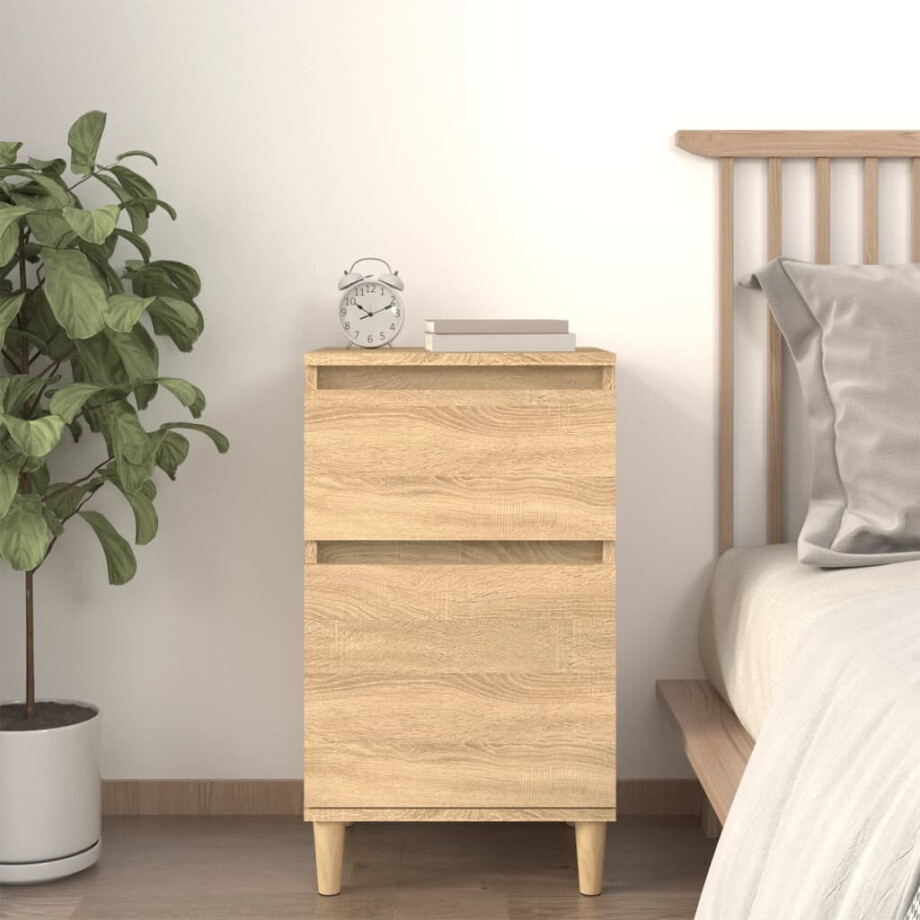 vidaXL Nachtkastje 40x35x70 cm sonoma eikenkleurig afbeelding 1