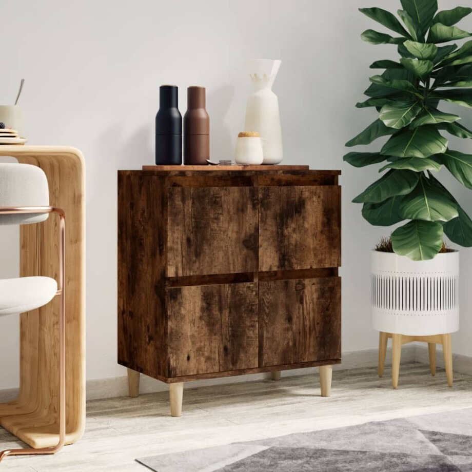 vidaXL Dressoir 60x35x70 cm bewerkt hout gerookt eikenkleurig afbeelding 1