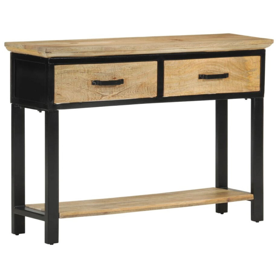 vidaXL Wandtafel 110x30x75 cm massief ruw mangohout afbeelding 1