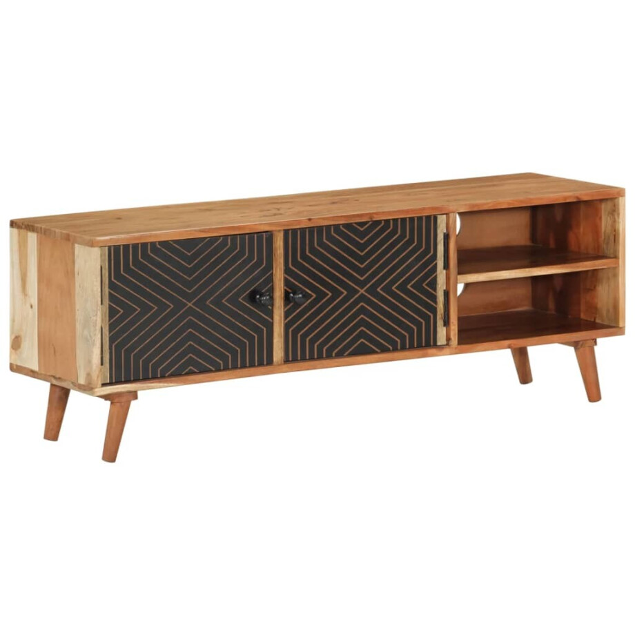 vidaXL Tv-meubel 112x30x40 cm massief acaciahout afbeelding 1