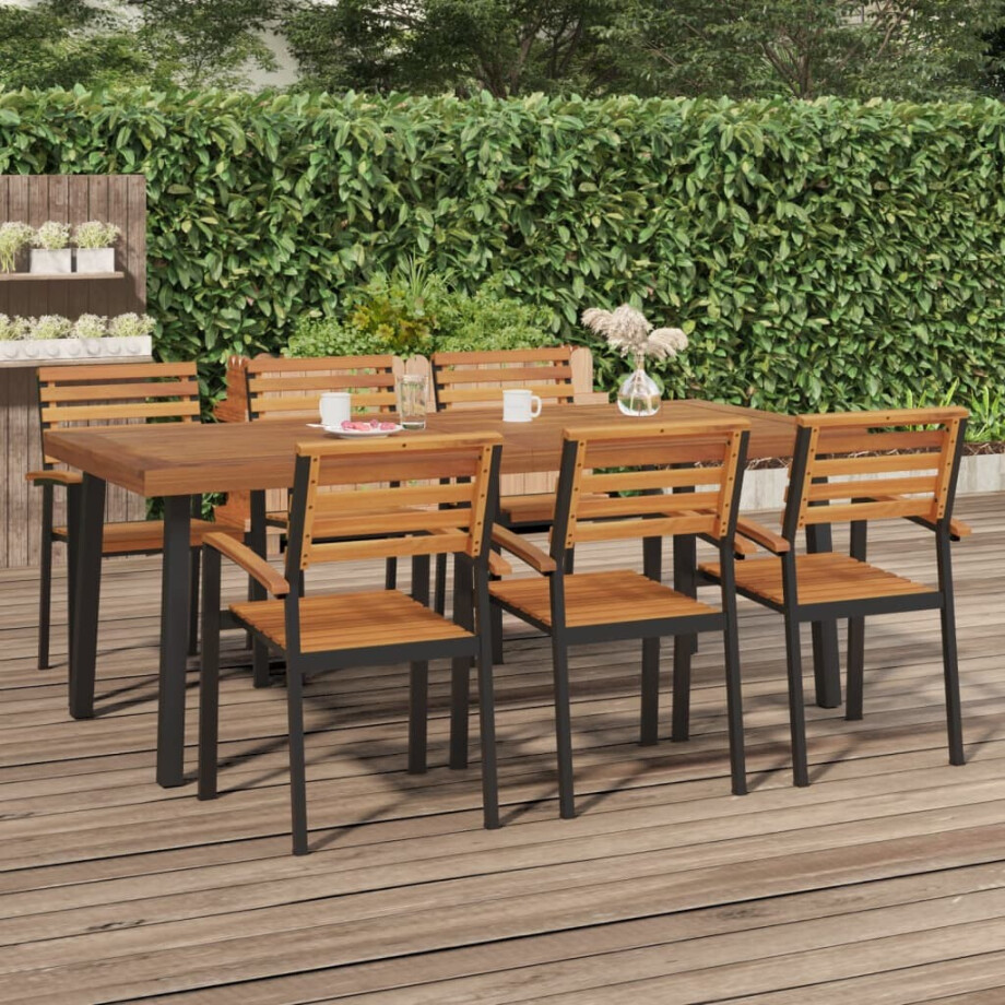 vidaXL Tuintafel 200x100x75 cm massief acaciahout afbeelding 1