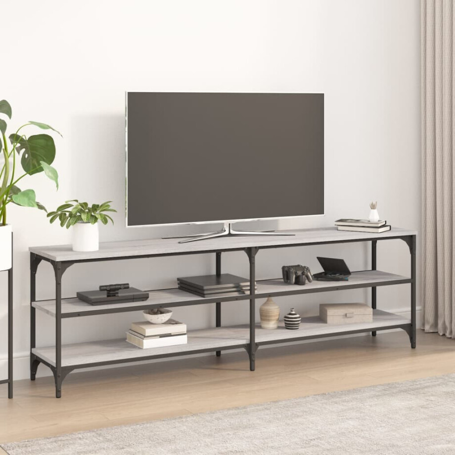 vidaXL Tv-meubel 160x30x50 cm bewerkt hout grijs sonoma eikenkleurig vidaXL Tv-meubel 160x30x50 cm bewerkt hout grijs sonoma eikenkleurig afbeelding 1