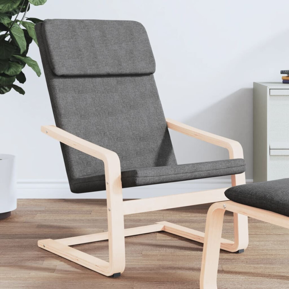 vidaXL Relaxstoel stof donkergrijs afbeelding 1