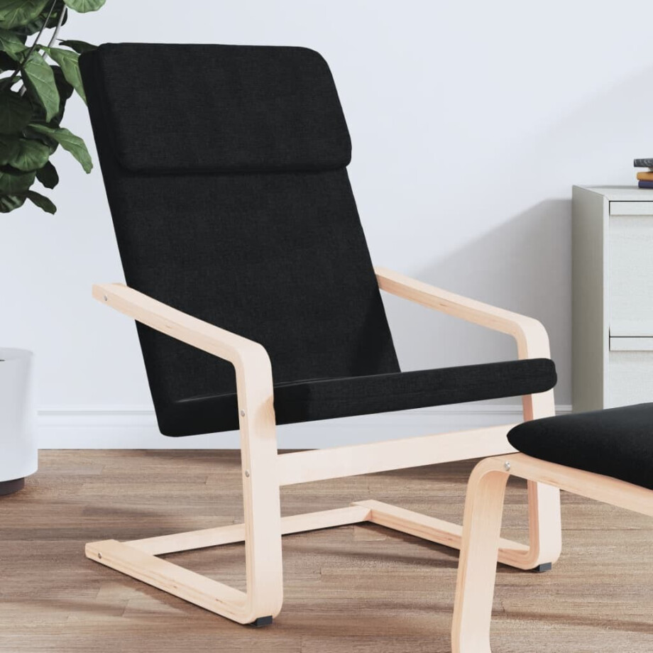 vidaXL Relaxstoel stof zwart afbeelding 1