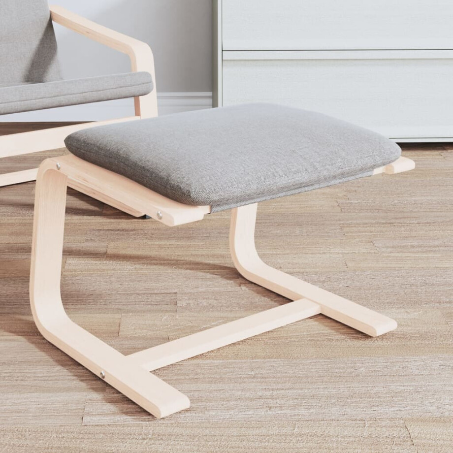 vidaXL Voetenbank 51x41x40 cm stof lichtgrijs afbeelding 1