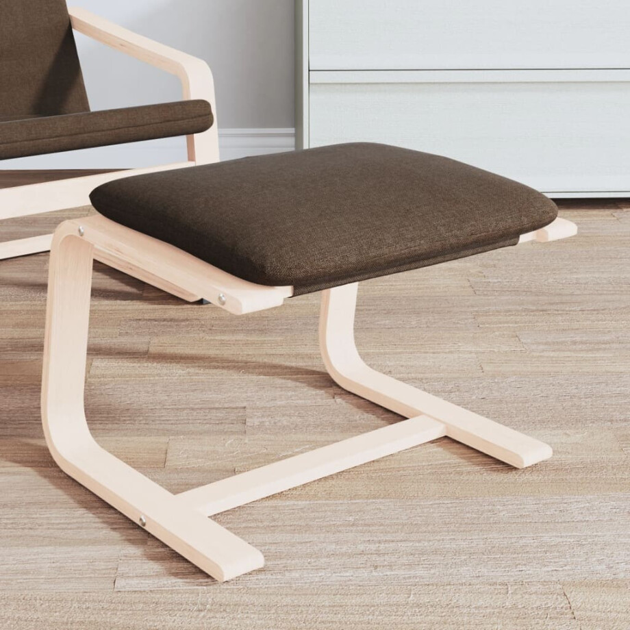 vidaXL Voetenbank 51x41x40 cm stof donkergrijs afbeelding 1