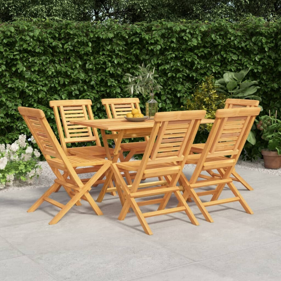 vidaXL 7-delige Tuinset massief teakhout vidaXL 7-delige Tuinset massief teakhout afbeelding 1
