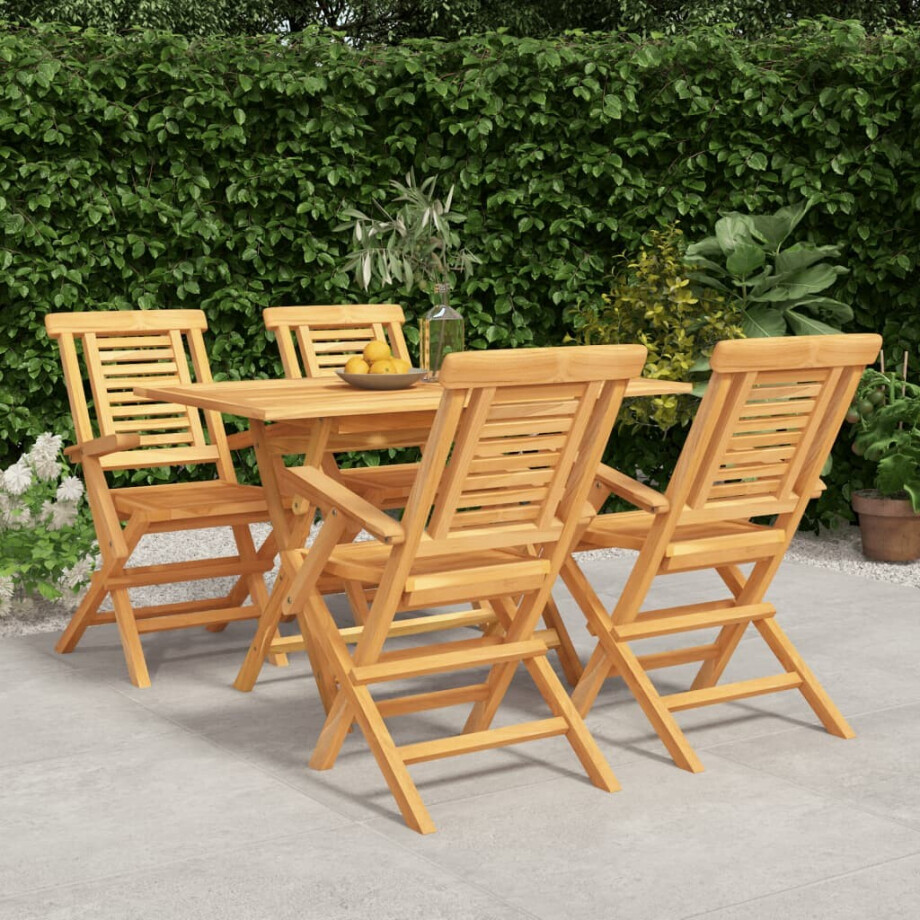 vidaXL 5-delige Tuinset massief teakhout afbeelding 1