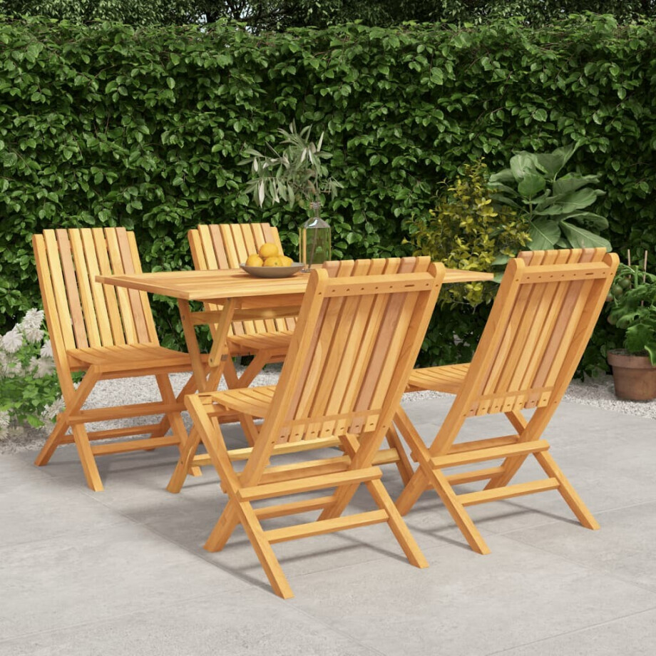 vidaXL 5-delige Tuinset massief teakhout afbeelding 1