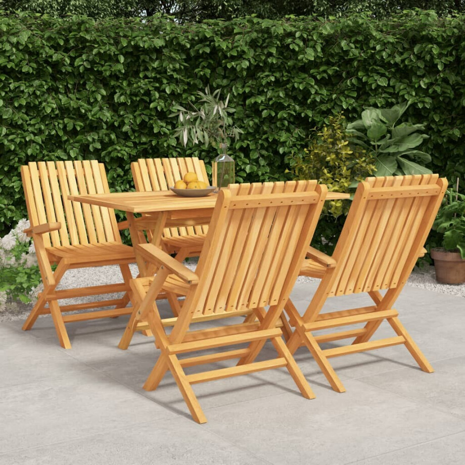 vidaXL 5-delige Tuinset massief teakhout afbeelding 1
