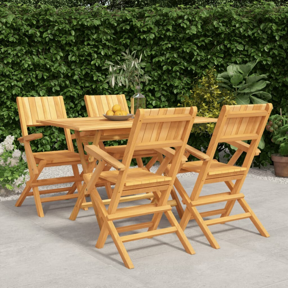 vidaXL 5-delige Tuinset massief teakhout afbeelding 1