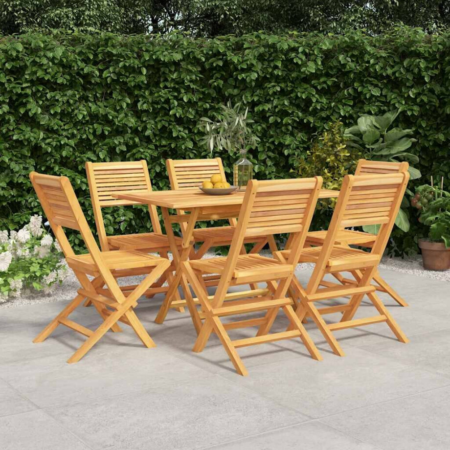vidaXL 7-delige Tuinset massief teakhout vidaXL 7-delige Tuinset massief teakhout afbeelding 1