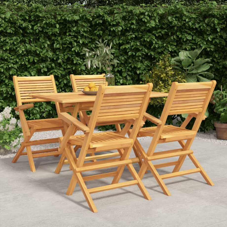 vidaXL 5-delige Tuinset massief teakhout afbeelding 1