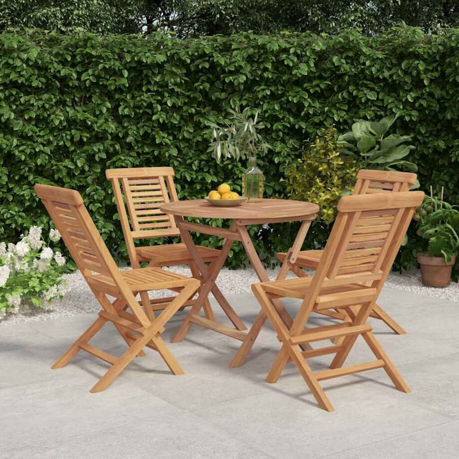 vidaXL 5-delige Tuinset massief teakhout vidaXL 5-delige Tuinset massief teakhout afbeelding 1