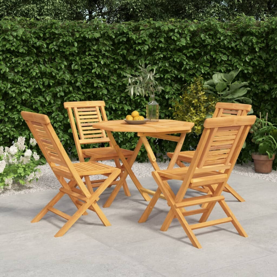 vidaXL 5-delige Tuinset massief teakhout vidaXL 5-delige Tuinset massief teakhout afbeelding 1