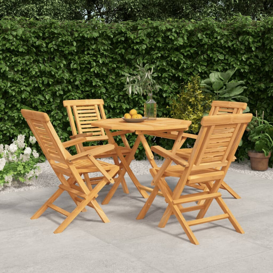 vidaXL 5-delige Tuinset massief teakhout vidaXL 5-delige Tuinset massief teakhout afbeelding 1